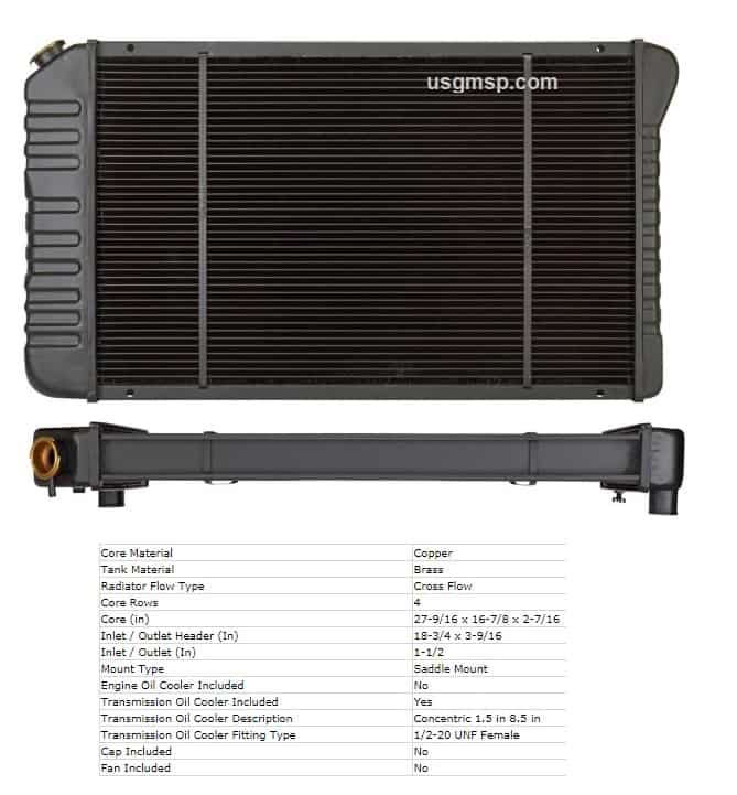 Radiator: 70-81 Firebird TA HD 4 core - Cooper (CALL)